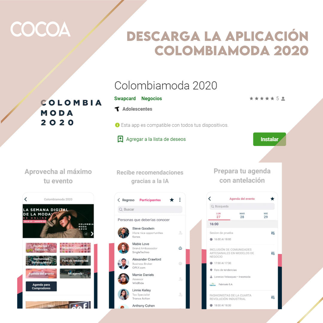 Descarga la aplicación COLOMBIAMODA 2020